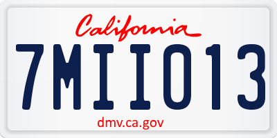 CA license plate 7MII013