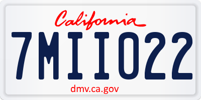 CA license plate 7MII022