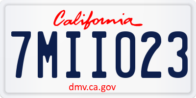CA license plate 7MII023