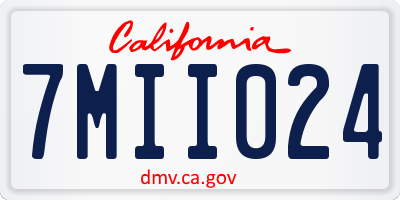 CA license plate 7MII024