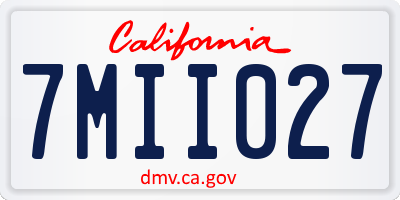 CA license plate 7MII027