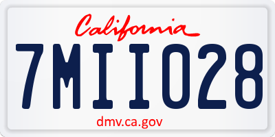 CA license plate 7MII028