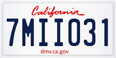 CA license plate 7MII031