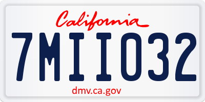 CA license plate 7MII032