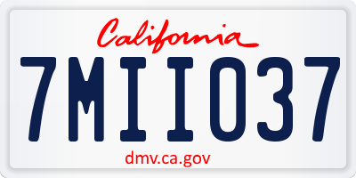 CA license plate 7MII037