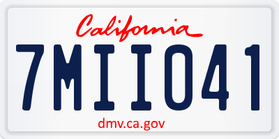 CA license plate 7MII041