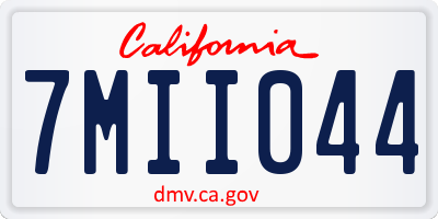 CA license plate 7MII044
