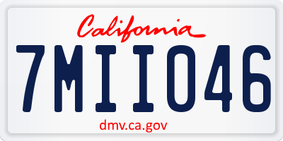CA license plate 7MII046