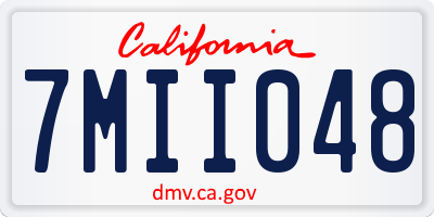 CA license plate 7MII048