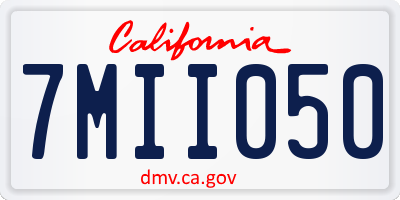 CA license plate 7MII050