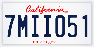 CA license plate 7MII051
