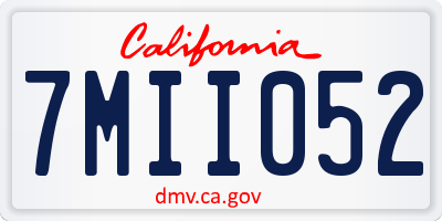 CA license plate 7MII052