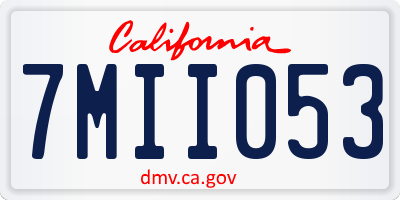 CA license plate 7MII053