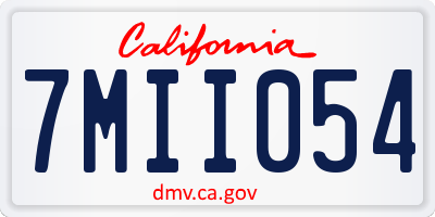 CA license plate 7MII054