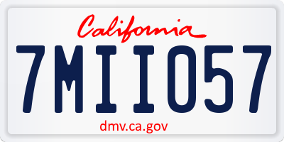 CA license plate 7MII057