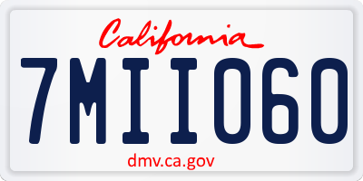 CA license plate 7MII060