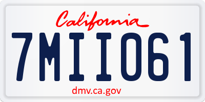 CA license plate 7MII061