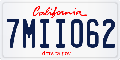 CA license plate 7MII062