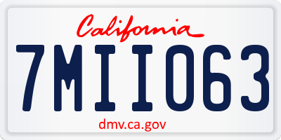 CA license plate 7MII063