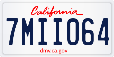 CA license plate 7MII064