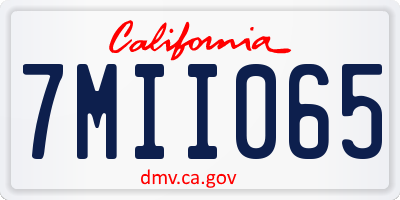 CA license plate 7MII065