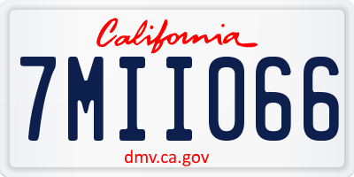 CA license plate 7MII066