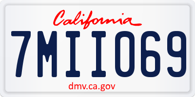 CA license plate 7MII069