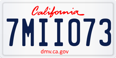 CA license plate 7MII073