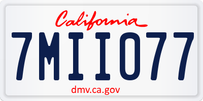 CA license plate 7MII077