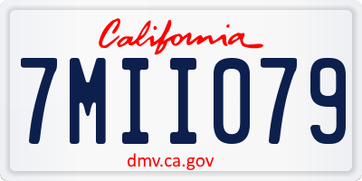 CA license plate 7MII079