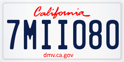 CA license plate 7MII080