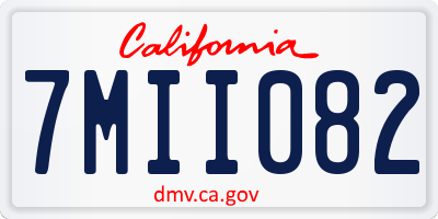CA license plate 7MII082
