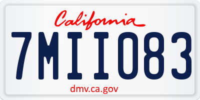 CA license plate 7MII083