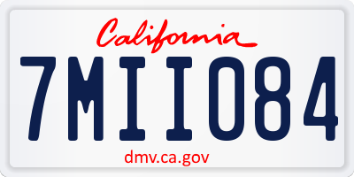 CA license plate 7MII084