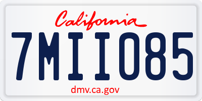 CA license plate 7MII085