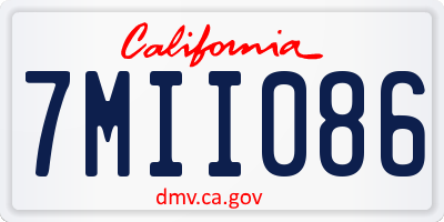 CA license plate 7MII086