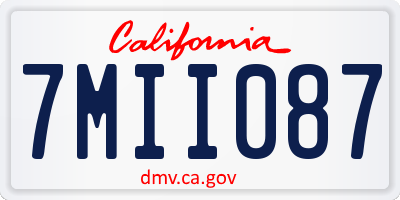 CA license plate 7MII087