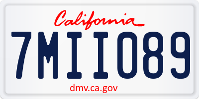 CA license plate 7MII089