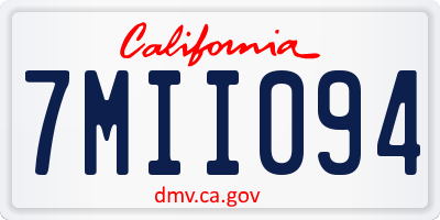 CA license plate 7MII094