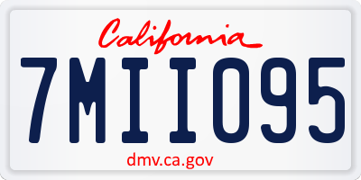 CA license plate 7MII095