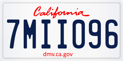 CA license plate 7MII096