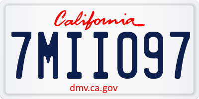 CA license plate 7MII097