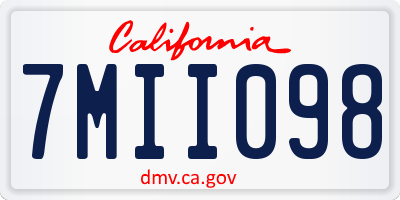 CA license plate 7MII098