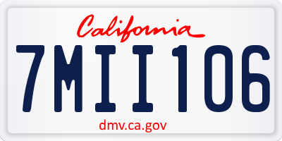 CA license plate 7MII106