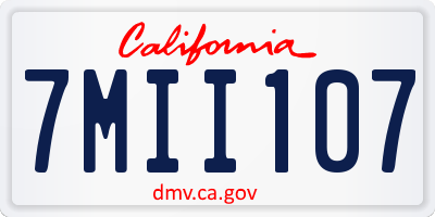 CA license plate 7MII107