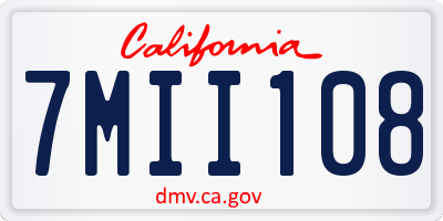 CA license plate 7MII108