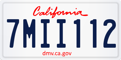 CA license plate 7MII112