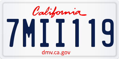 CA license plate 7MII119