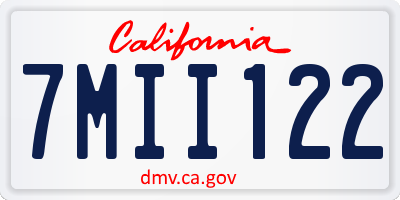 CA license plate 7MII122