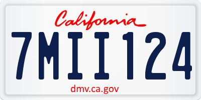 CA license plate 7MII124